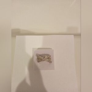 925 Sterling Silver Gold Diamond Ring